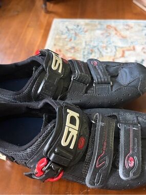 Sidi Black Cycling Shoes with Red Accents